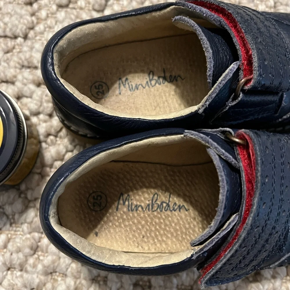 Mini Boden Leather Shoes + Polish